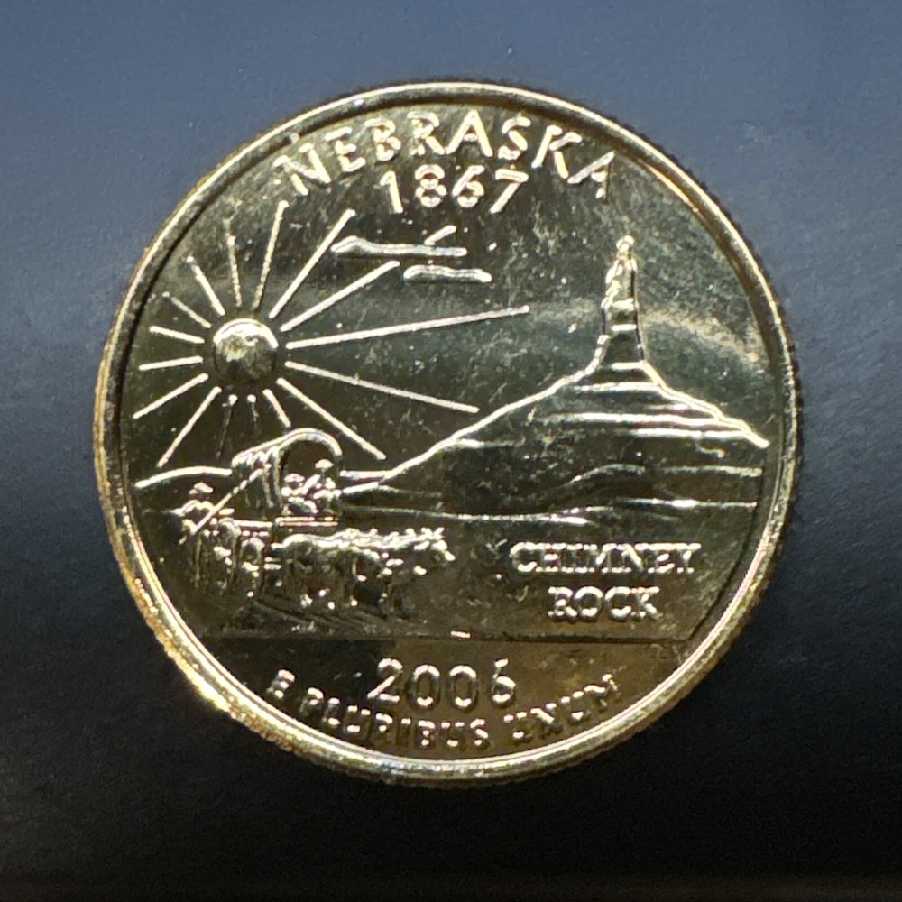 2006 D‎ gold plated Nebraska State Quarter UNC